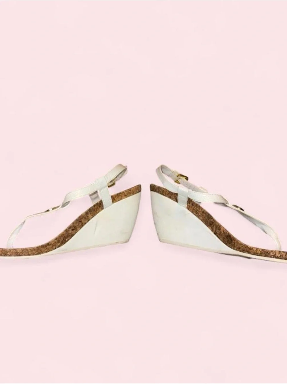 Lauren Ralph Lauren White Cork Thong Sandals